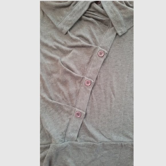 Le Chateau Grey Blouse Sz L - Picture 4 of 8